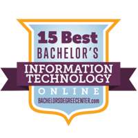 15 BEST ONLINE INFORMATION TECHNOLOGY DEGREE BACHELOR’S PROGRAMS badge