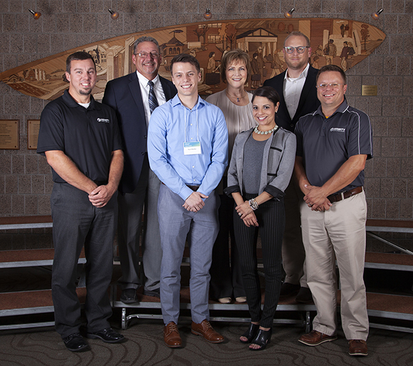 Student Ryan Moeller, third from left, received the first Minnesota Prestress Association Construction Management Scholarship.