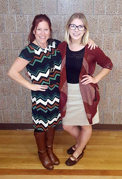 Markie Twist, left, with Sydney Edman, an assistant in the UW-Stout graduate certificate in sex therapy, when Twist was a keynote speaker at the WAMFT Fall Ethics Conference held in 2014 at UW-Stout.