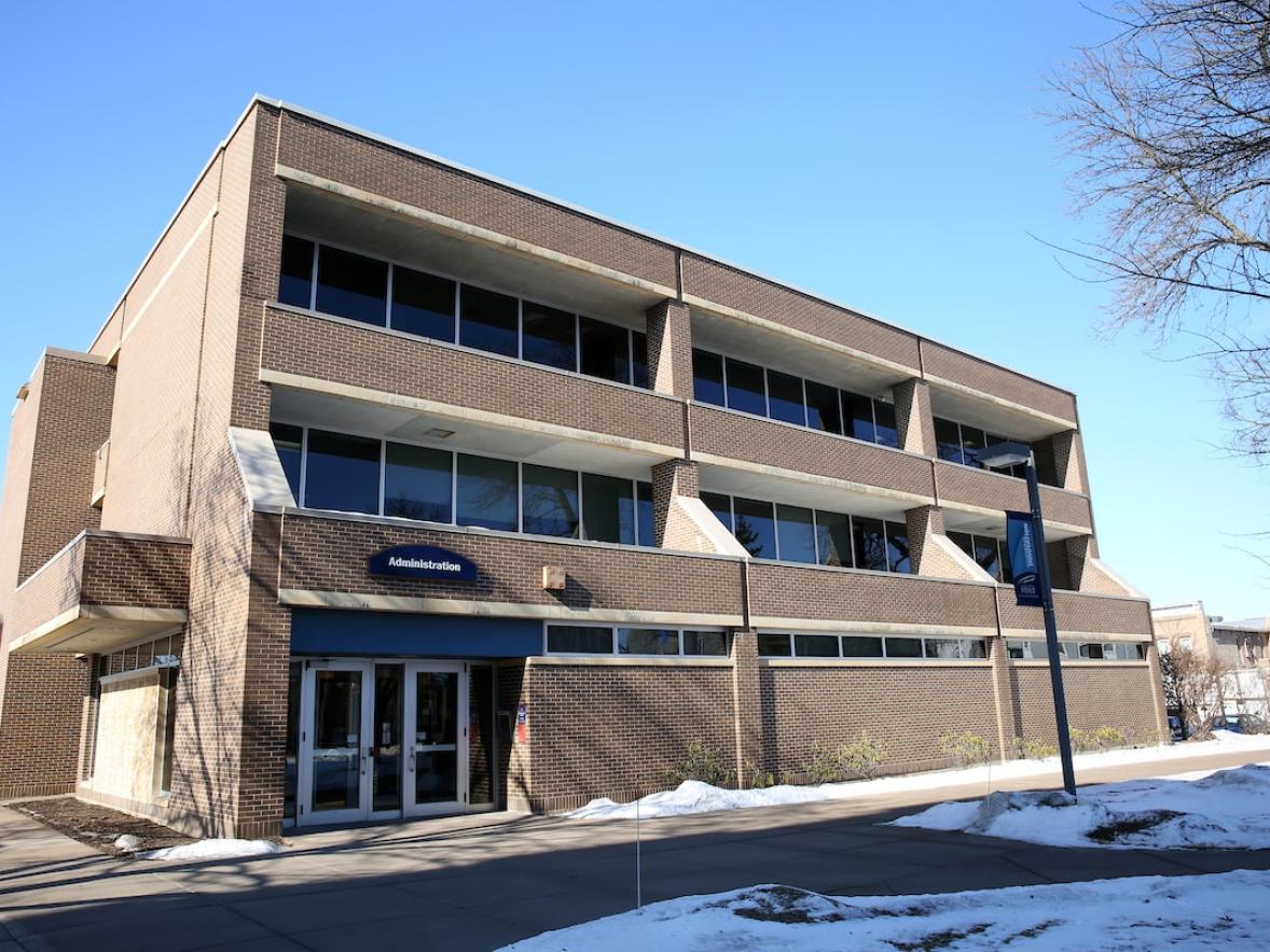 Administration Building across from Harvey Hall where Student Business Services is located.