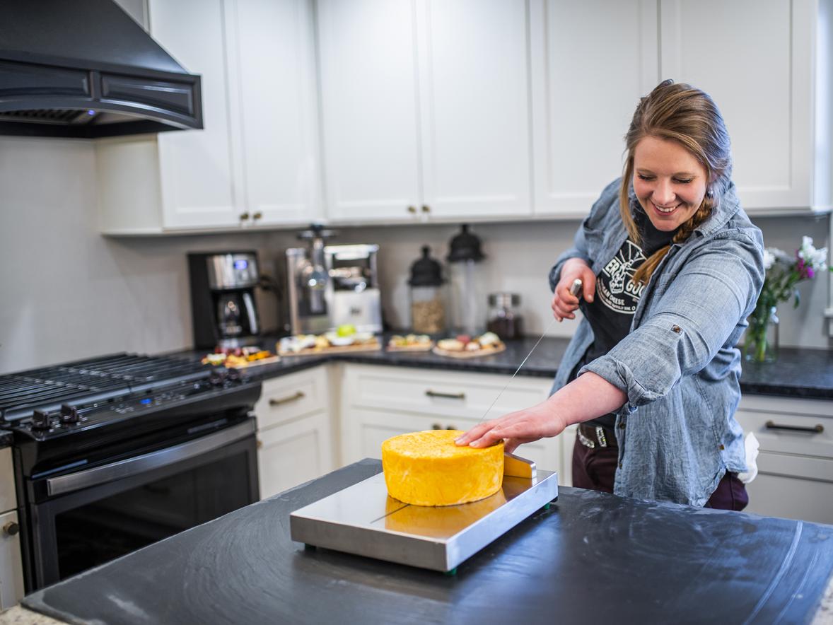 UW-Stout alumna Christine Leonard has her own cheese platter business the Grater Good offering locally produced products. She also offers classes teaching about different cheeses.