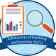 Circle with magnifying glass and clip board and the words Scholarship of Teaching and Learning (SoTL)