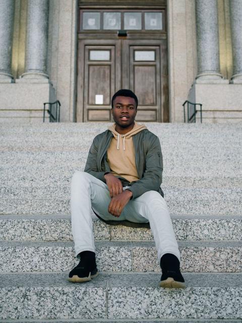 Chigozie Ukaga at the St. Paul Cathedral during a photo shoot for his album SHADE EP.