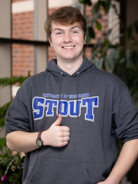 Stout Scholar and Admissions student tour guide Nathan Thompson